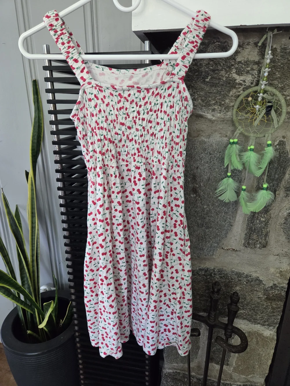 Old Navy White Sundress with Red Cherry Print Size XL 14-16